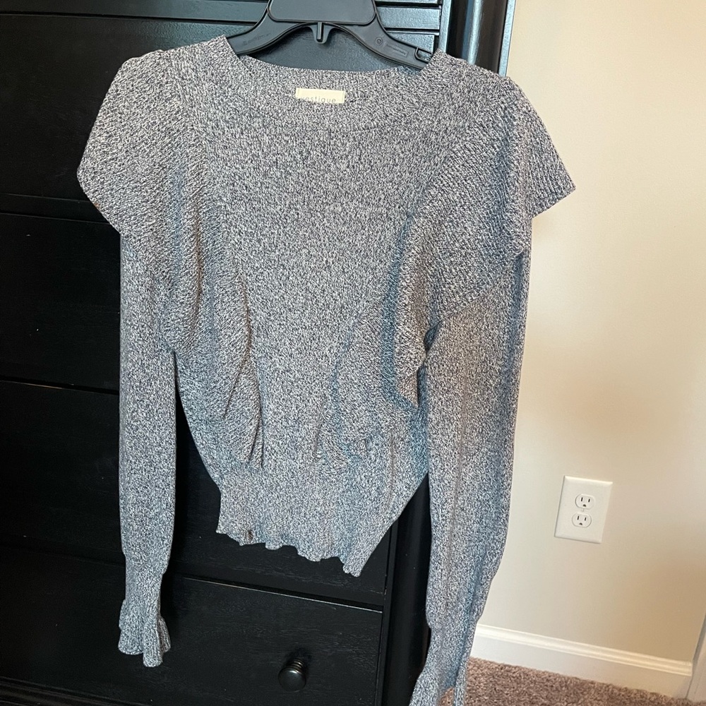 Vestique long sleeve ruffle sweater